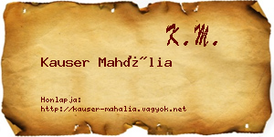 Kauser Mahália névjegykártya